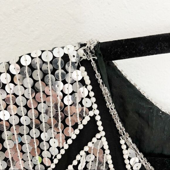 Vintage 80's Silk & Sequins Blouse - Picture 4 of 7